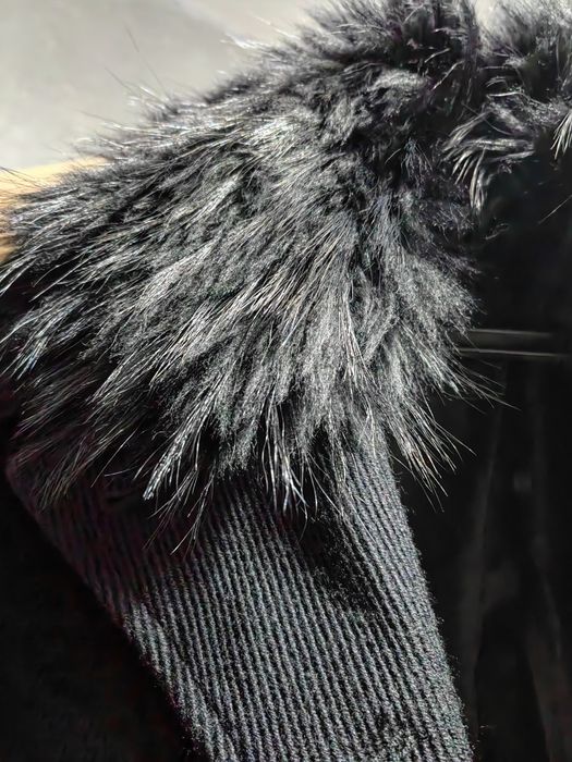 Оригинално 100% вълна палто с яка от лисица