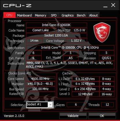MSI MPG Z490 GAMING EDGE WIFI + Intel Core i5 10600K MB + CPU