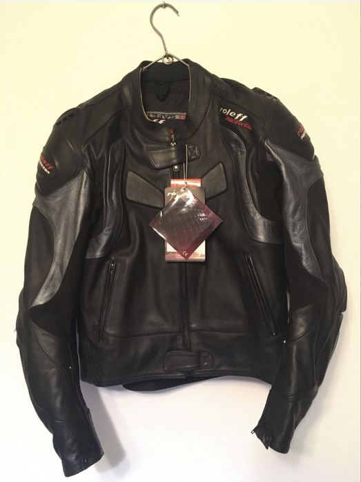 Geacă moto de piele, nouă, marimea 52 (M)