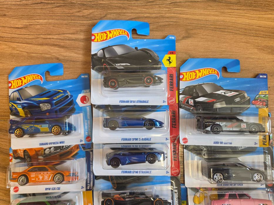 Hot wheels колички subaro impreza , ferrari stradale ,audi , simpson , bmw csi m3 , formula 1 , mercedes sec