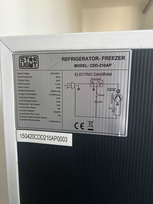 Frigider Star Light 164L 2 usi