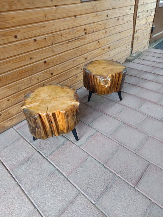 Noptiere , masa de cafea buștean larice și picioare metalice