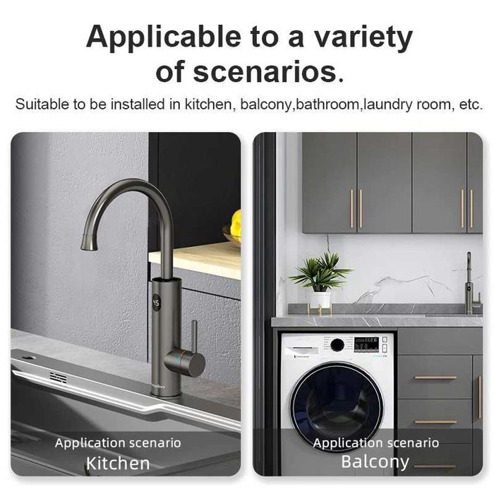 Проточен смесител с нагревател за кухня и баня Briwellna KM12