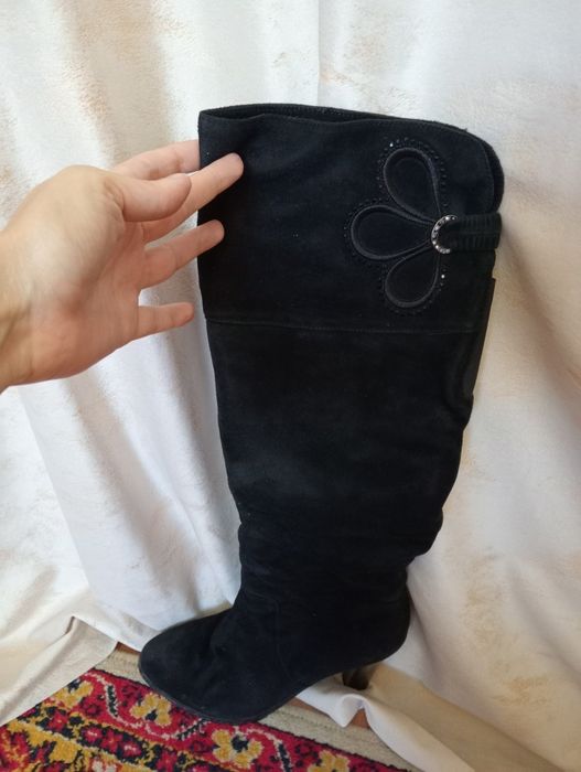 Сапоги зимние замшевые