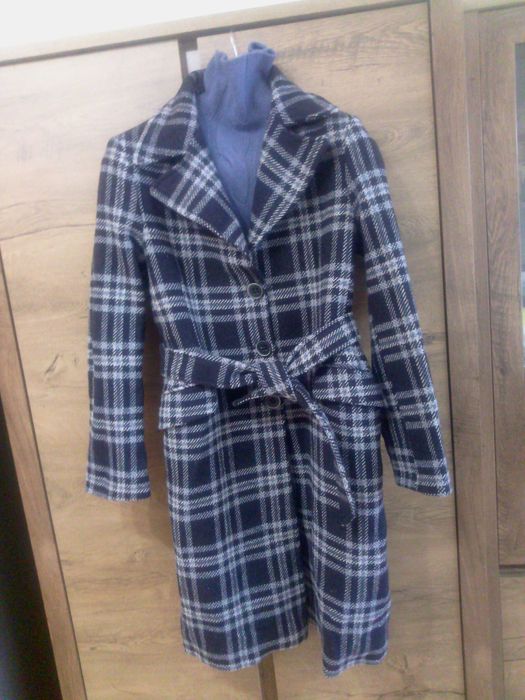 Италианско вълнено палто в каре Sophie Faroh N:M/L