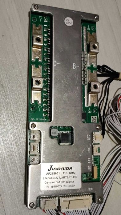 Smart BMS Jiabaida JBD AP21S001 – 8S-21S LiFePO4 / NMC (100A, UART, RS485)