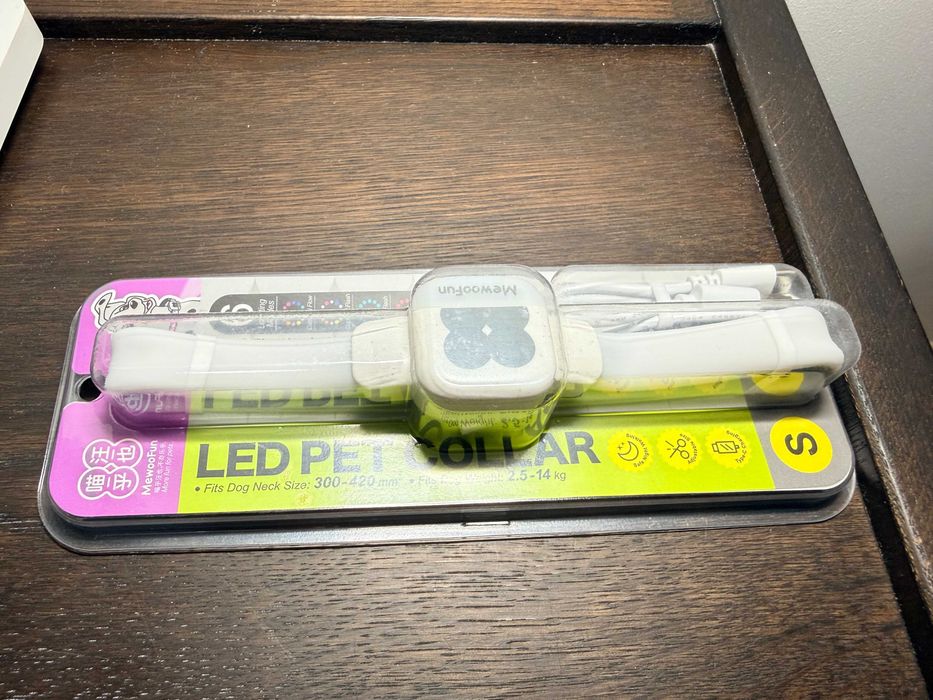 Нов LED светещ нашийник за куче S USB-C