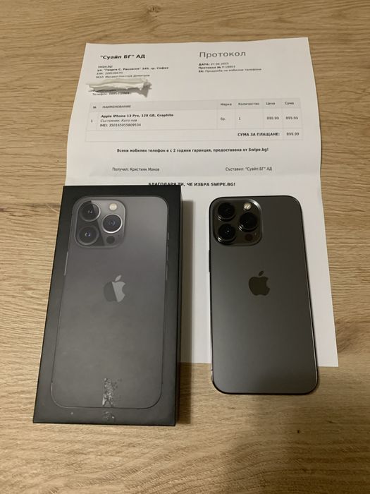 Iphone 13 Pro с ГАРАНЦИЯ и 100% Батерия! Отлично състояние,Цял пакет