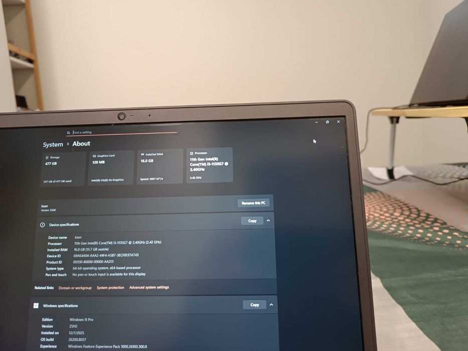 Лаптоп Dell Vostro 3500, SSD 500 GB, 15,6", RAM 16 GB+Windows 11