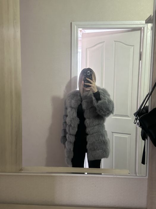 Шуба писец натуральная серая