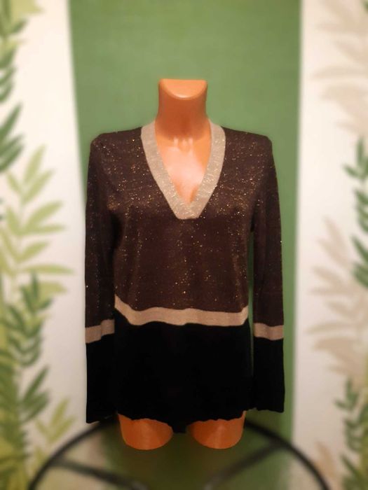 Bluză Mango, marimea M, culoare negru, maro