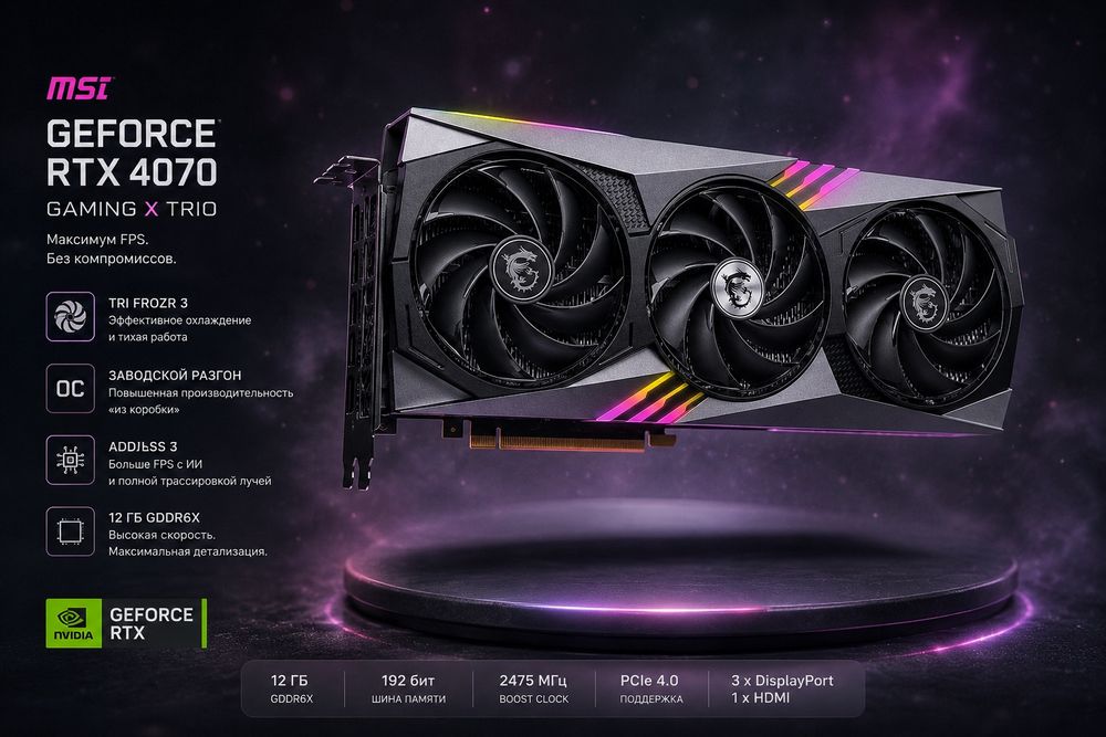 MSI GeForce RTX 4070 Gaming X Trio 12GB
