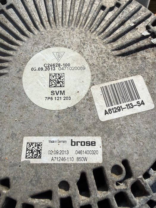 Перкa радиатор Brose 850W Porsche Cayenne 958 VW Touareg 7P Audi Q7 7P5121203 A71246-110 0461400320 C26628-100 0471020089