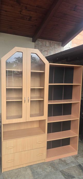 mobilier biblioraf, vitrina, mobilier hol cuier cu pantofar și dulap haine, stejar Sonoma