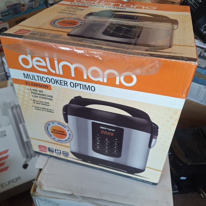 НОВ Делимано мулти кукър 5л. + книга с рецепти