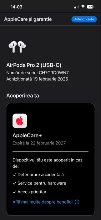AirPods PRO 2 Originale  cu tot cu Factura