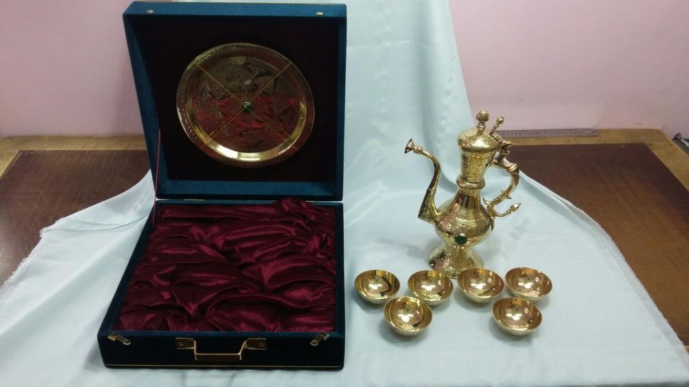 Национальный сувенир Чиканный сервиз из латуна 100% ручная работа