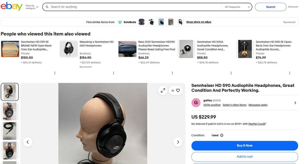 Casti Sennheiser HD590 prestige, stare buna, functionare impecabila.