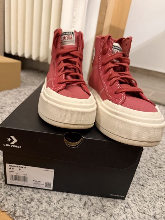 НОВИ Converse 37 високи червени кецове