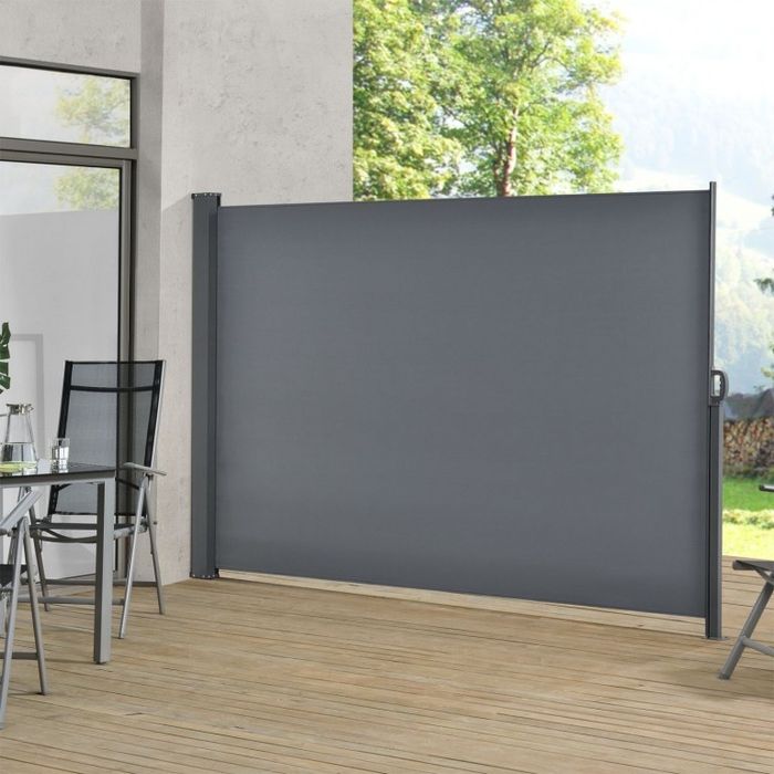 2 * Marchiză laterală pentru terasă 180 x 300 cm gri