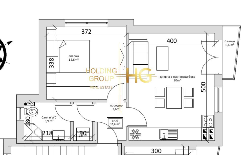 Продава се Двустаен апартамент в Варна, м-т Пчелина - 52 кв.м за 1288 €/кв.м - Снимка #2