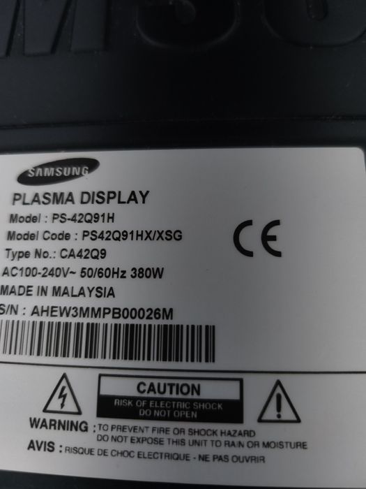 Телевизор плазменный диагональ 42" рабочий