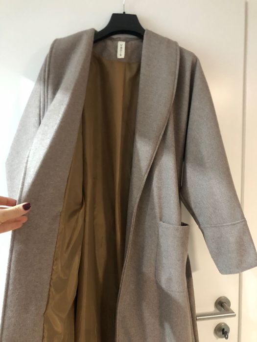 Palton de primăvara stil kimono culoare gri-crem, mărime universala