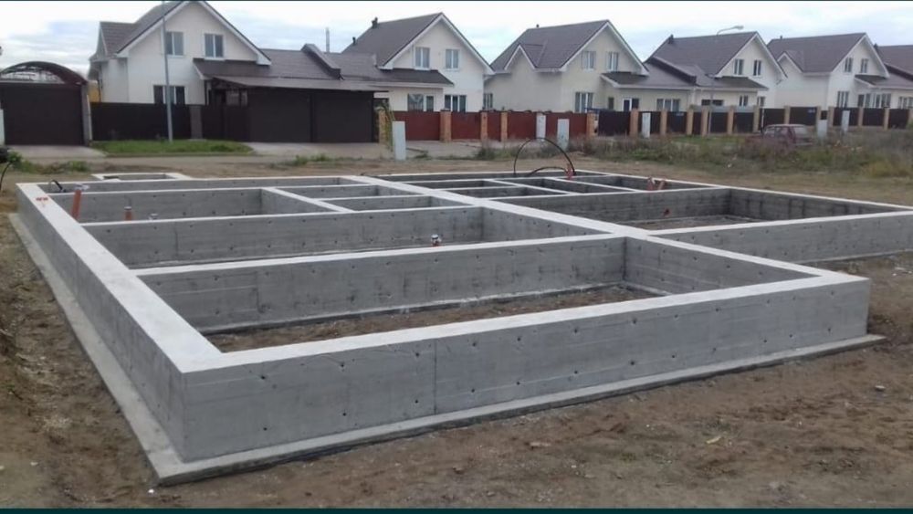 Заливка бетона.  Опалубка