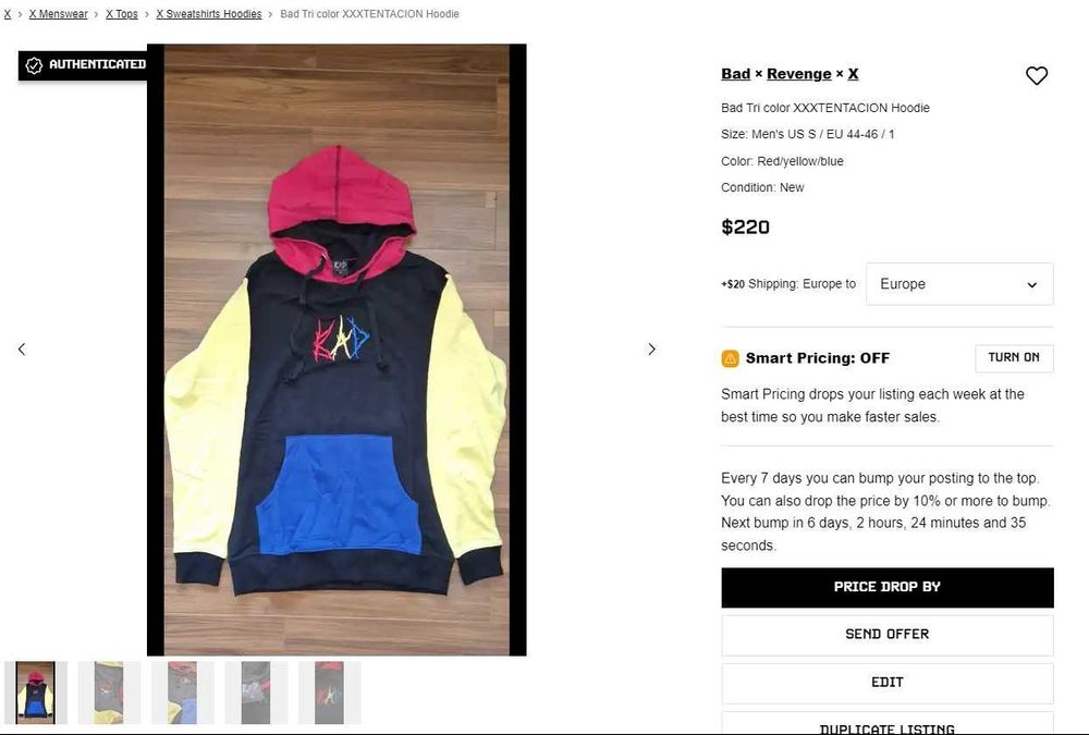 Hanorac XXXTENTACION BAD official merch S