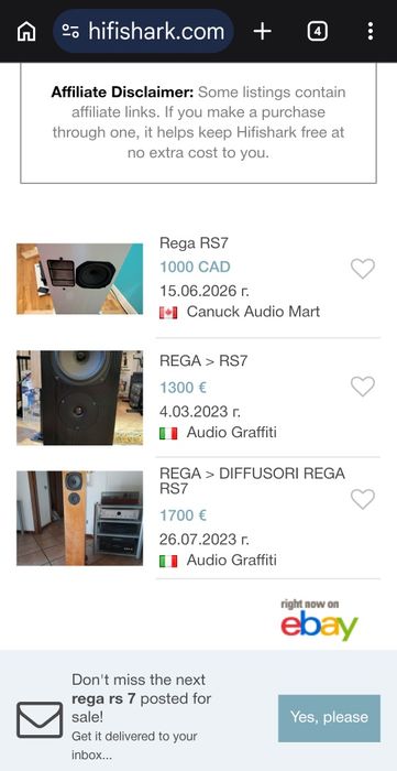 Тонколони Rega rs7
