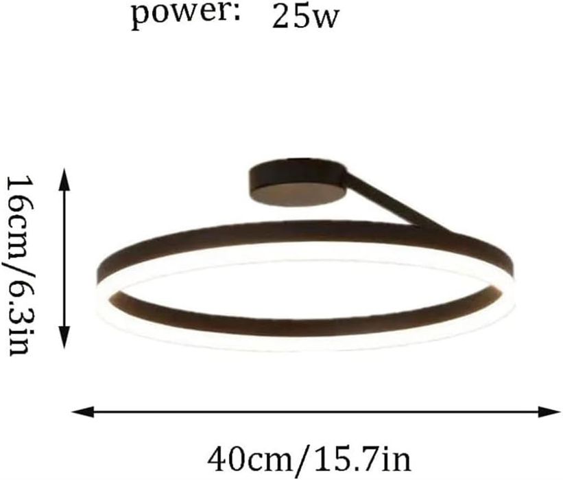 Черен LED димируем ринг 40/60 см кръгла таванна лампа с дистанционно
