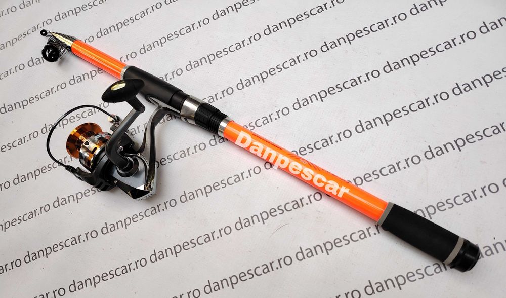 Set 4 Lansete Telescopice 3m 80-120gr+ 4 Mulinete FL EFB5000 6rulmenti