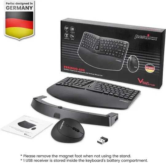 Set tastatura si mouse wireless, Perixx, Periduo-606,Negru,sigilat