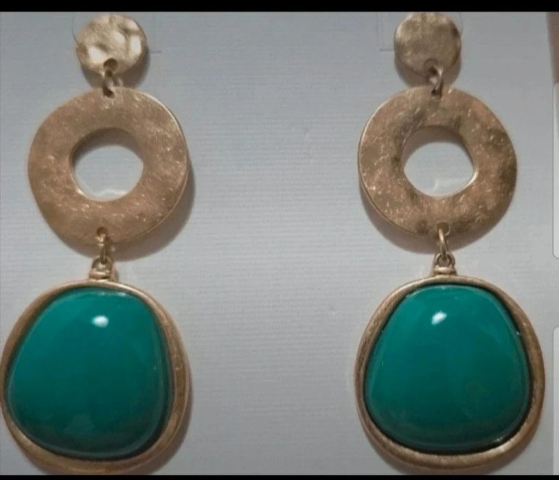 Cercei damă noi superbi cu piatra naturala turcoaz