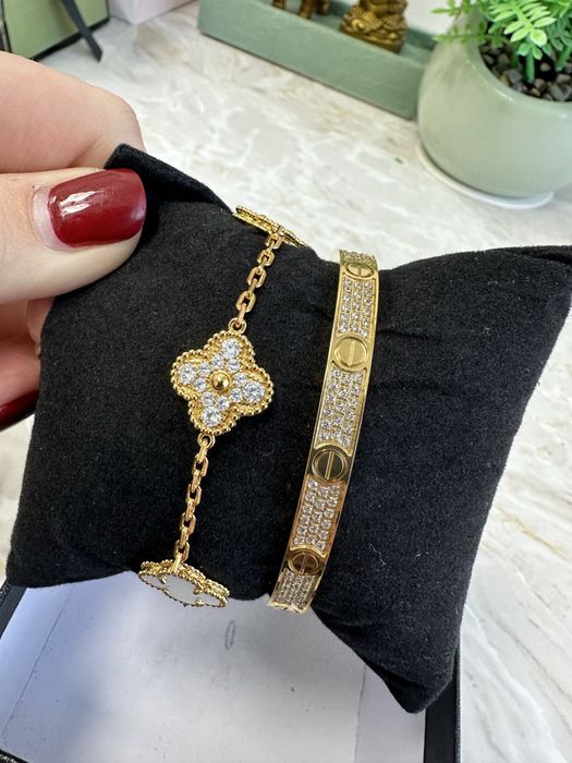 Set bratari Cartier si Van Cleef Gold 17/18 cm