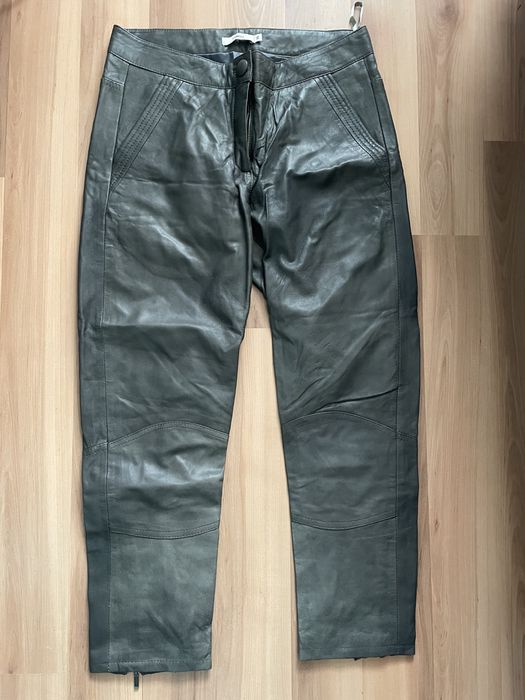 Панталон естествена кожа, цвят сив, нов