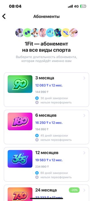 Продам аббонимент 1fit 3 месяца