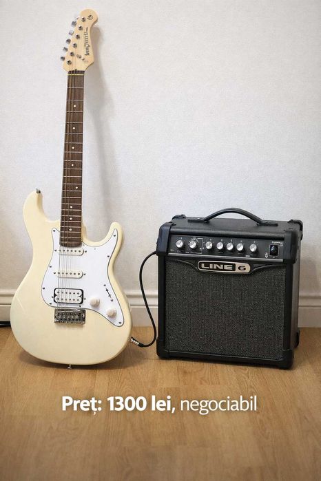 Vând chitară electrică pentru începători + amplificator (set complet)