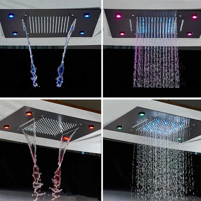 Термостатен душ с LED осветление за вграждане в таван