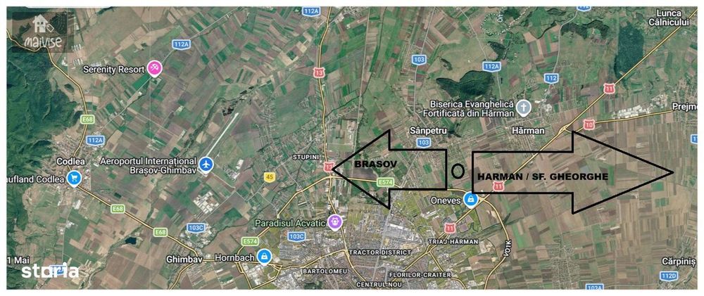 Teren Intravilan 2.300 mp, Sanpetru Brasov