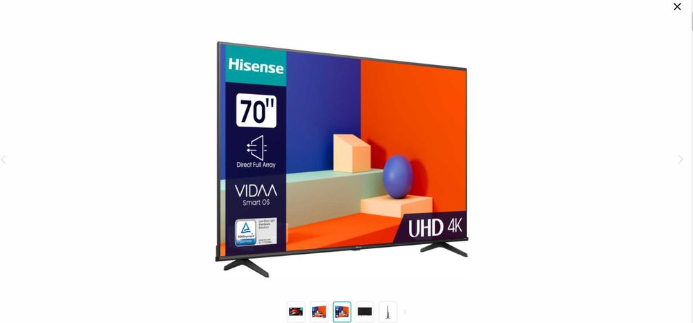Продаю новый телевизор Hisense 70A6K - UHD 4K Smart TV