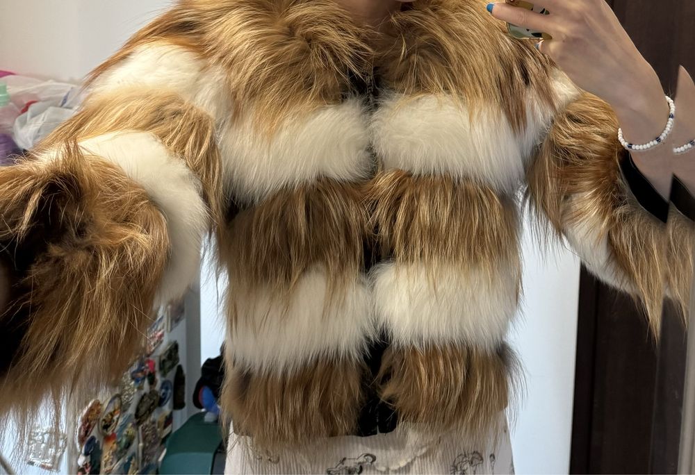 Кожено яке с косъм