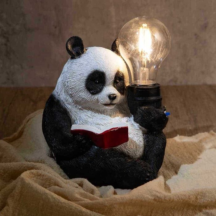 Нова Светеща Декорация Мечка /Куче - Нощна Настолна Лампа Панда 18см
