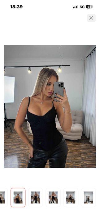 женский корсет, черный с завязками на спине