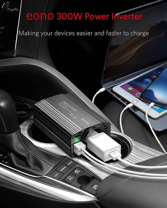 Invertor de tensiune Eono 12 V 230 V,300 W,sigilat