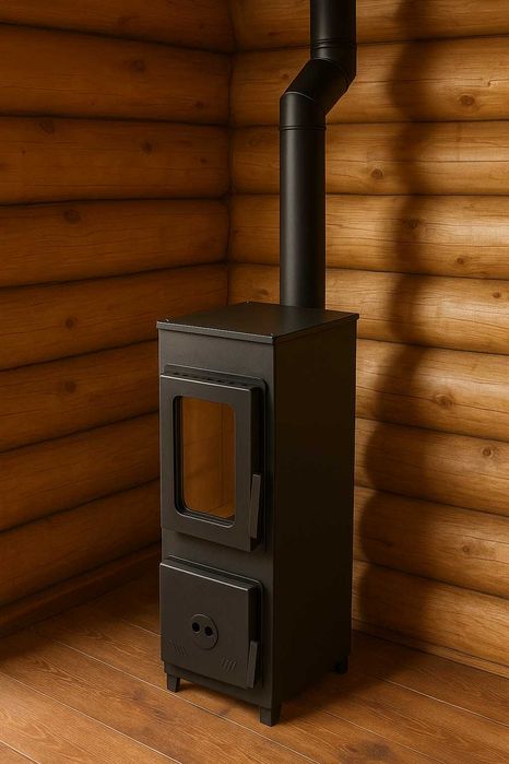 Semineu Incalzit Lemne Samotat Sticla Bucatarie Baie Camera 6.2kW TM