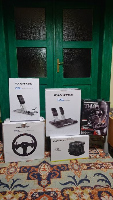 Kit volan Fanatec CSL DD+pedale Fanatec+schimbător Thrustmaster  TH8A