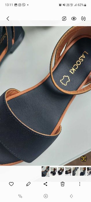 Нови сандали Lasocki естествена кожа, 37/38