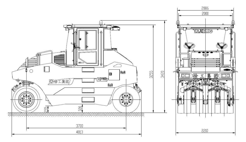 16 Тон   XCMG XP163   Каток пневмошинный