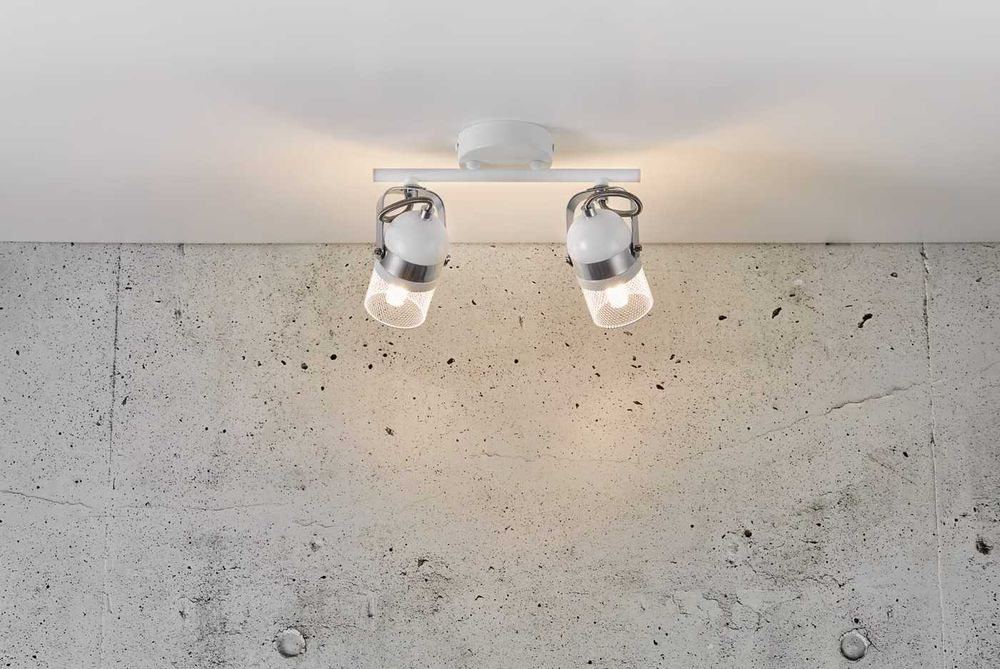 Lampă spot dublu Nordlux Agnes, alb, design modern, tavan sau perete